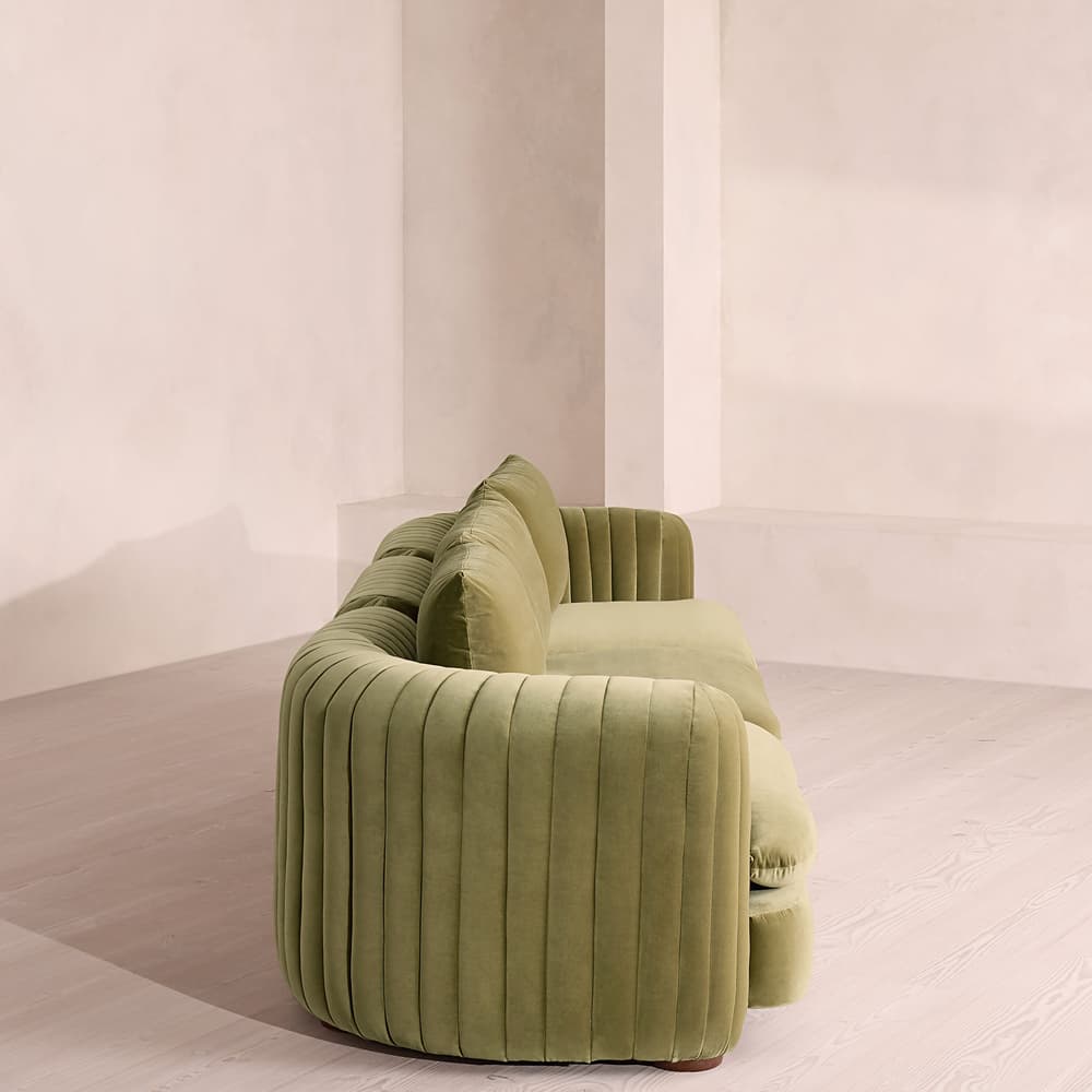 Vivienne Sectional Sofa - Four Seater - Velvet Lichen - US - Images - Image 3