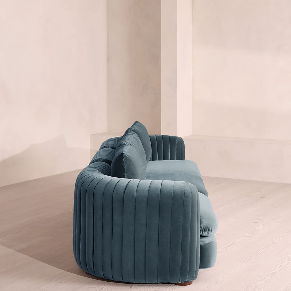Vivienne Modular Sofa - Four Seater - Velvet Grey Blue - Images - Image 3