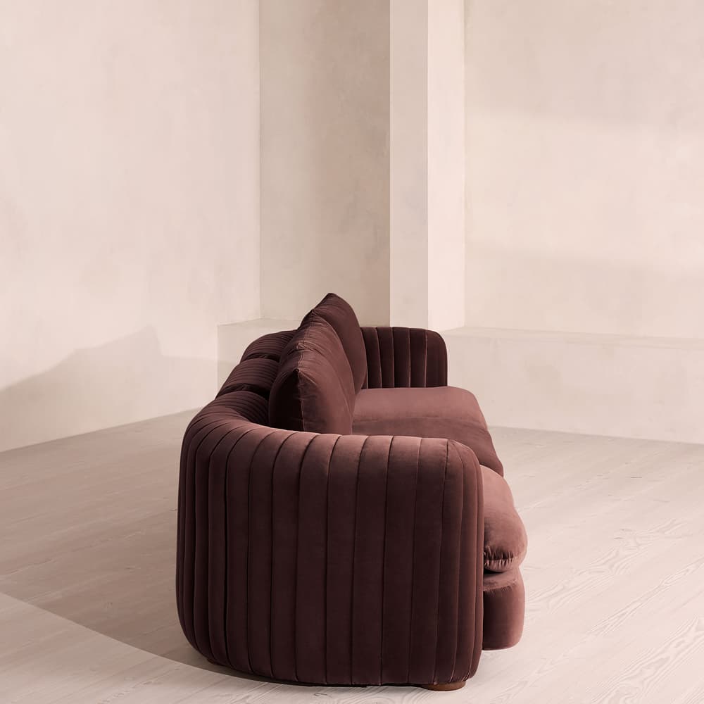Vivienne Sectional Sofa - Four Seater - Velvet - Aubergine - US - Images - Image 3