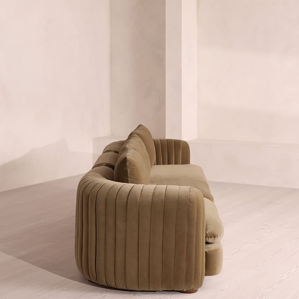 Vivienne Sectional Sofa - Four Seater - Velvet - Truffle - US - Images - Image 3