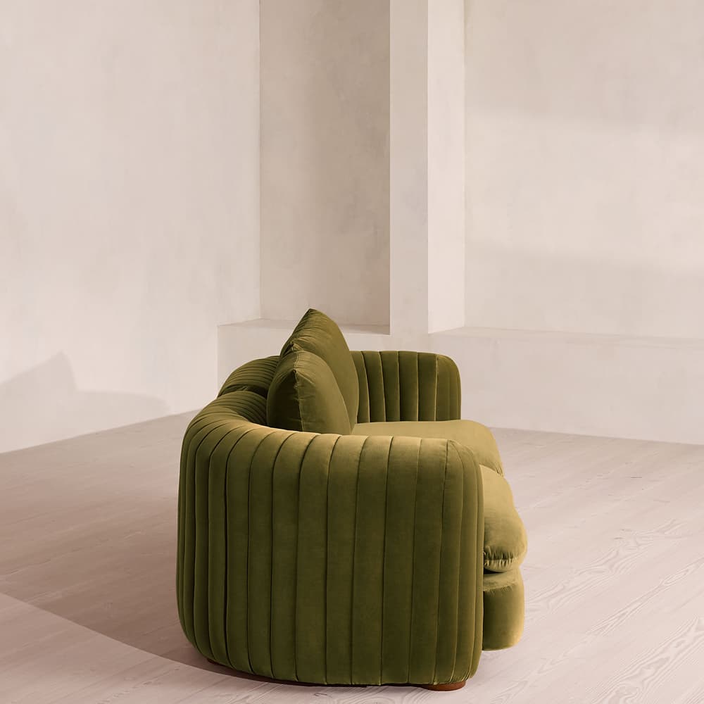 Vivienne Sectional Sofa - Three Seater - Velvet Olive - US - Images - Image 3
