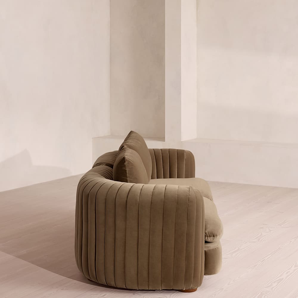 Vivienne Sectional Sofa - Three Seater - Velvet - Truffle - US - Images - Image 3