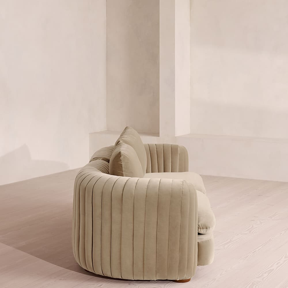 Vivienne Sectional Sofa - Three Seater - Velvet - Oyster - US - Images - Image 3