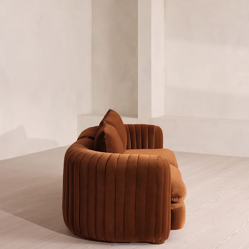 Vivienne Sectional Sofa - Three Seater - Velvet - Cinnamon - US - Images - Image 3