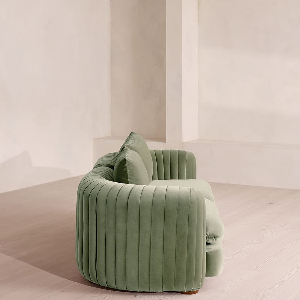 Vivienne Sectional Sofa - Three Seater - Velvet - Seafoam - US - Images - Image 3