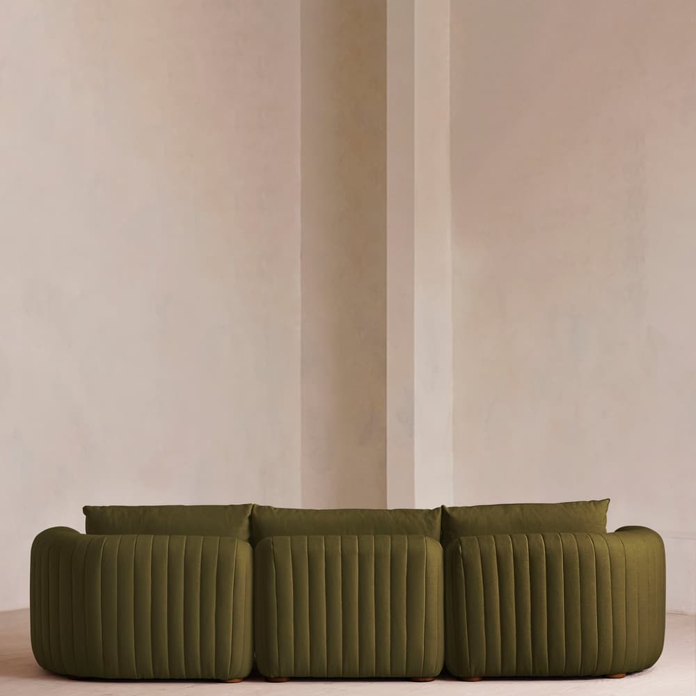 Vivienne Modular Sofa - Four Seater - Linen - Olive - Images - Image 3