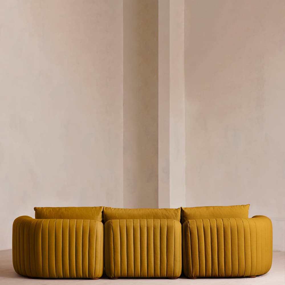 Vivienne Modular Sofa - Four Seater - Linen - Turmeric - UK - Images - Image 3