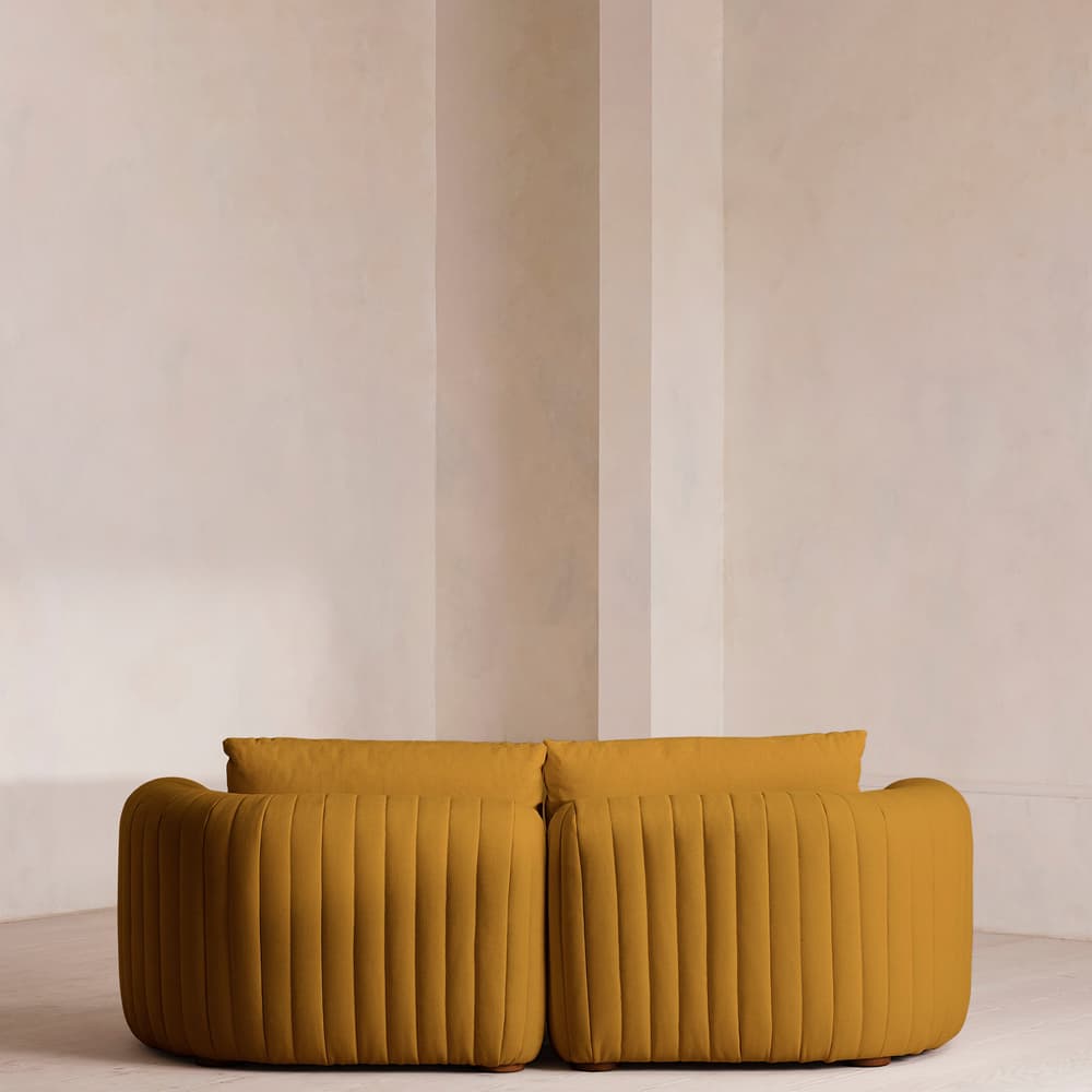 Vivienne Sectional Sofa - Three Seater - Linen - Turmeric - US - Images - Image 3