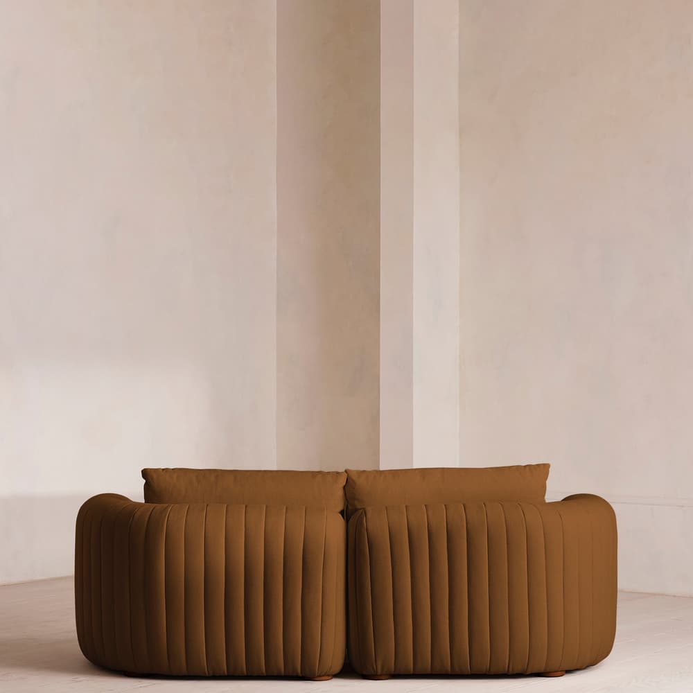 Vivienne Deeper Sit Modular Sofa - Three Seater - Linen - Terracotta - UK - Images - Image 3