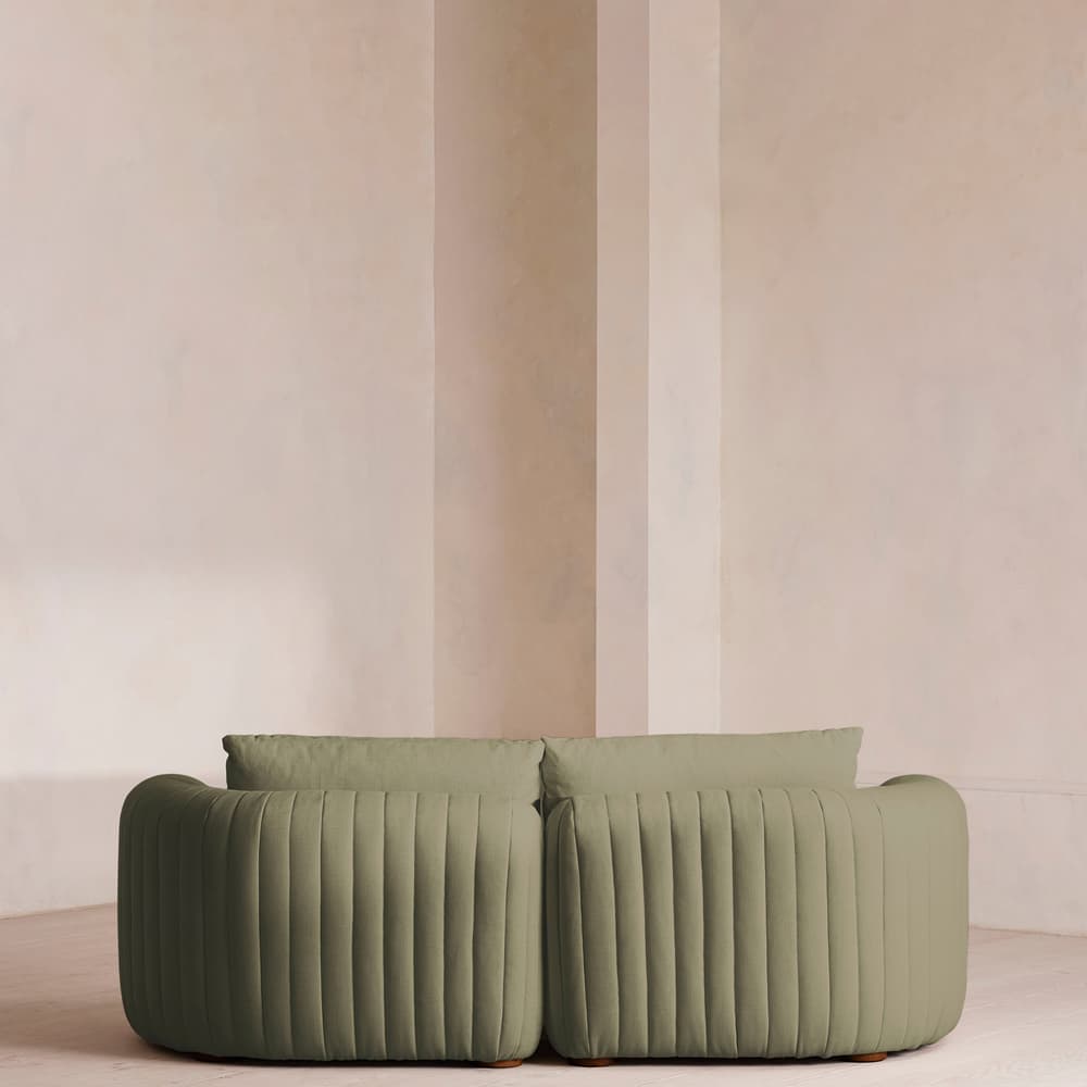 Vivienne Deeper Sit Sectional Sofa - Three Seater - Linen - Sage - US - Images - Image 3