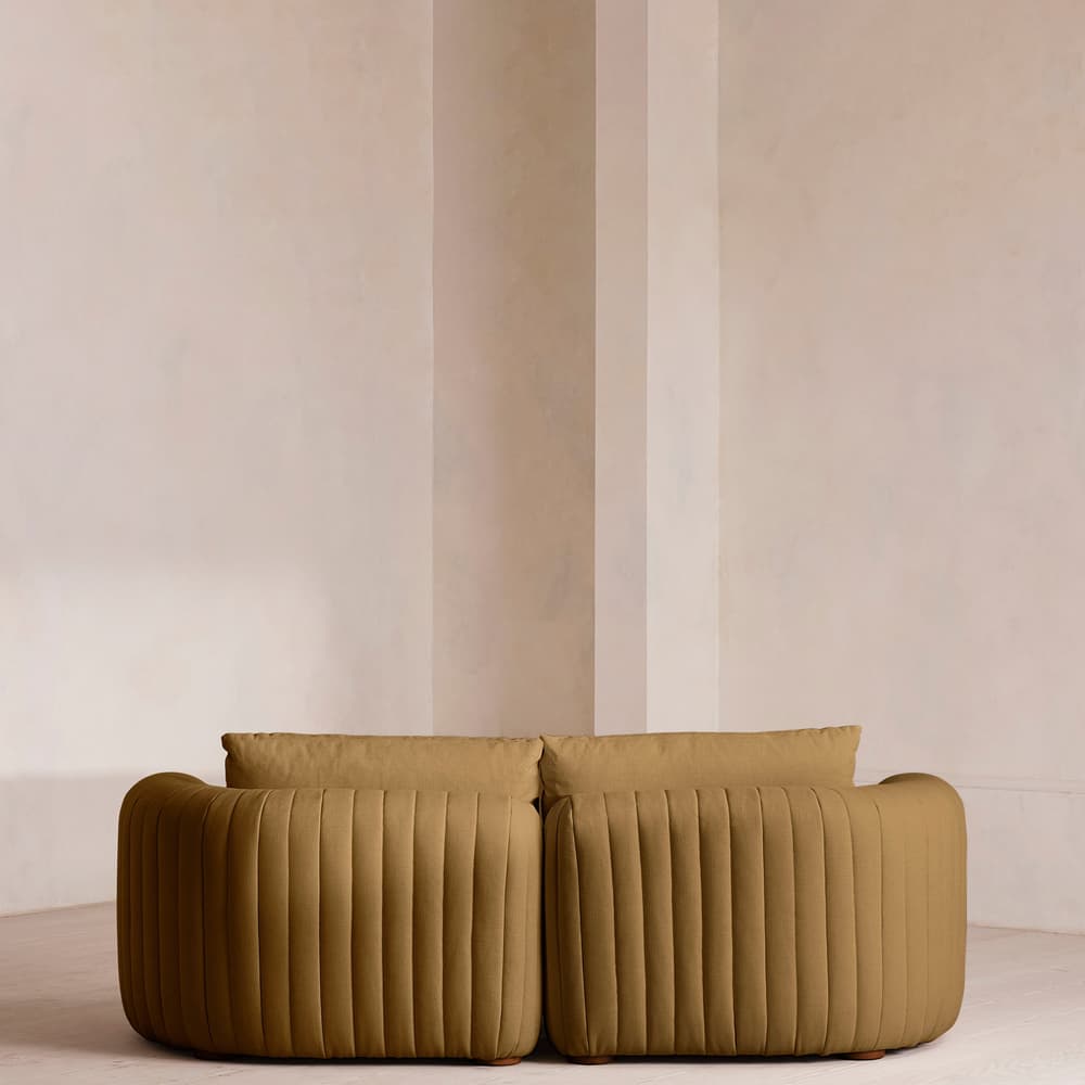 Vivienne Sectional Sofa - Three Seater - Linen - Ochre - US - Images - Image 3