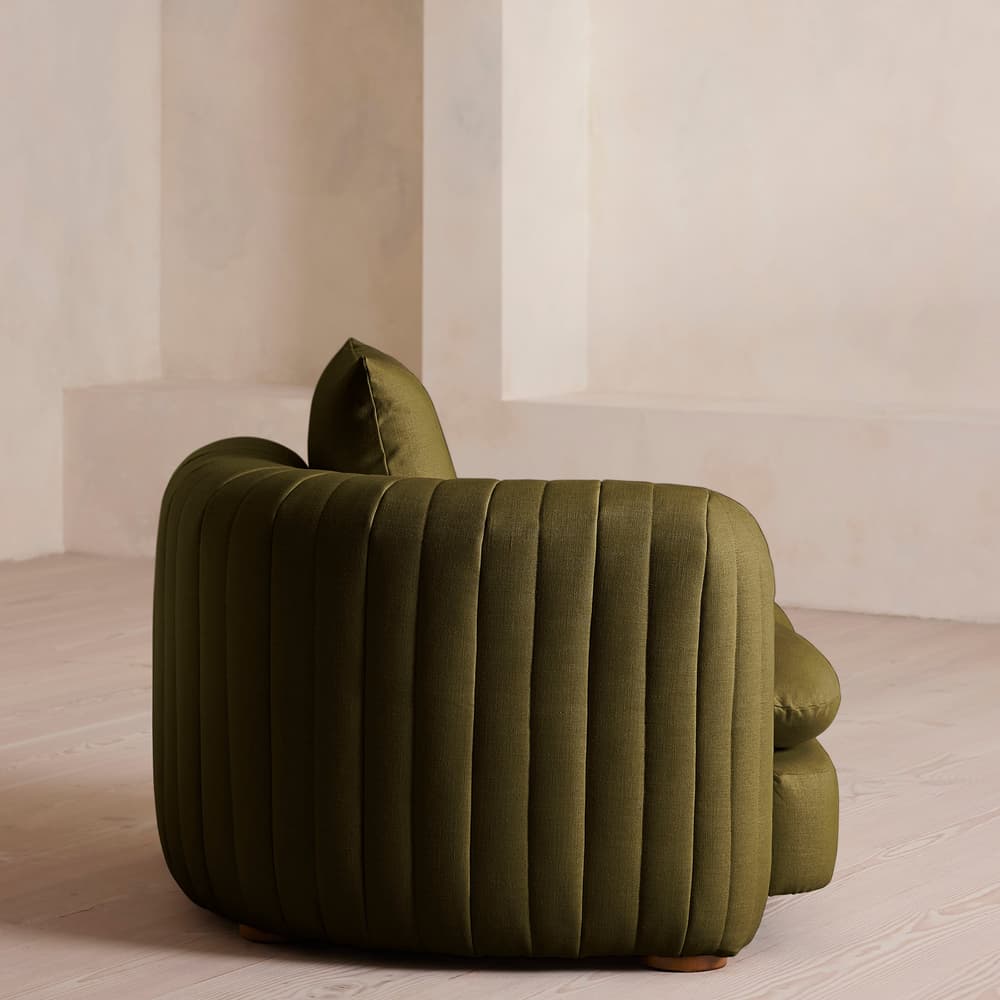 Vivienne Deeper Sit Sectional Sofa - Armless Module - Linen - Olive - US - Image 3