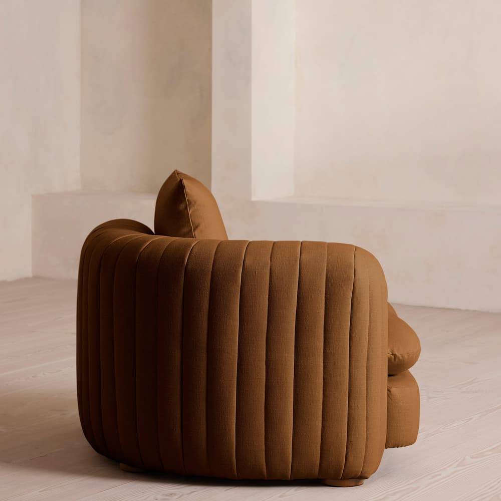 Vivienne Modular Sofa - Left Arm Module - Linen - Terracotta - UK - Image 3