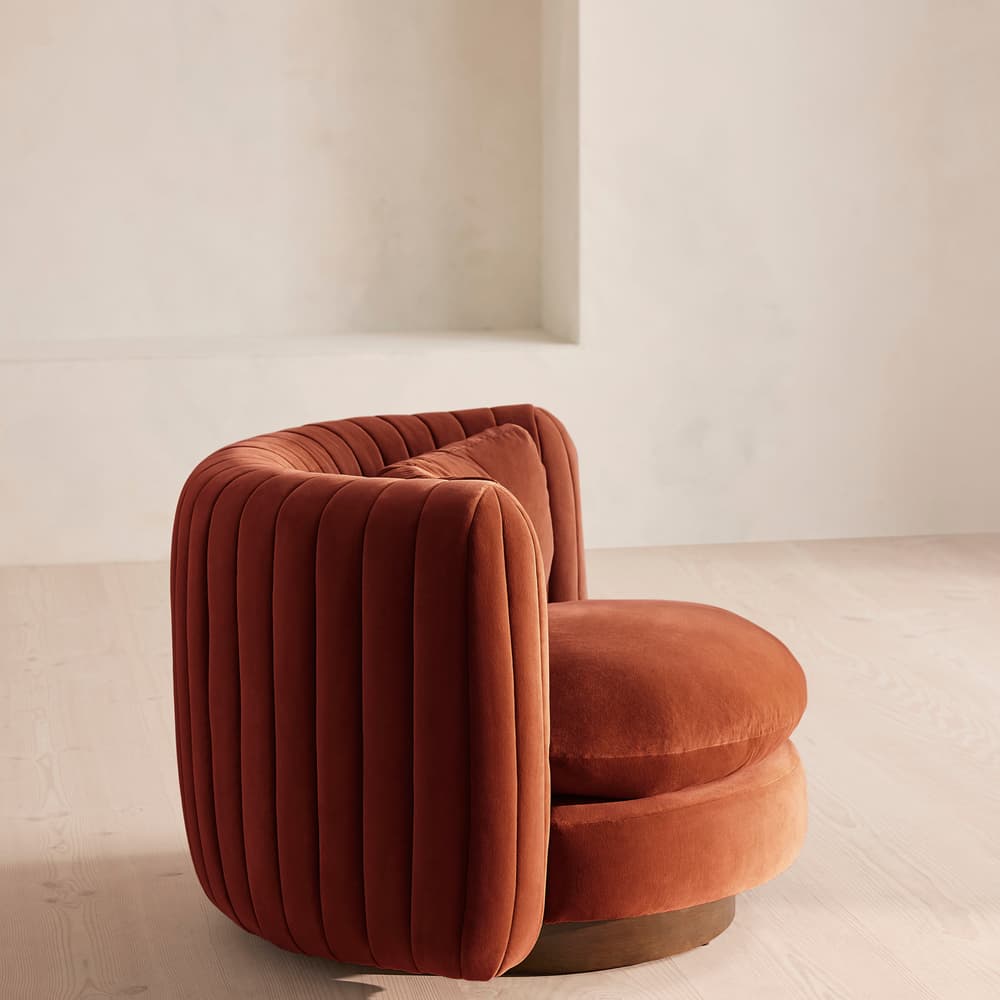 Vivienne Armchair - Velvet - Rust - US - Images - Image 3