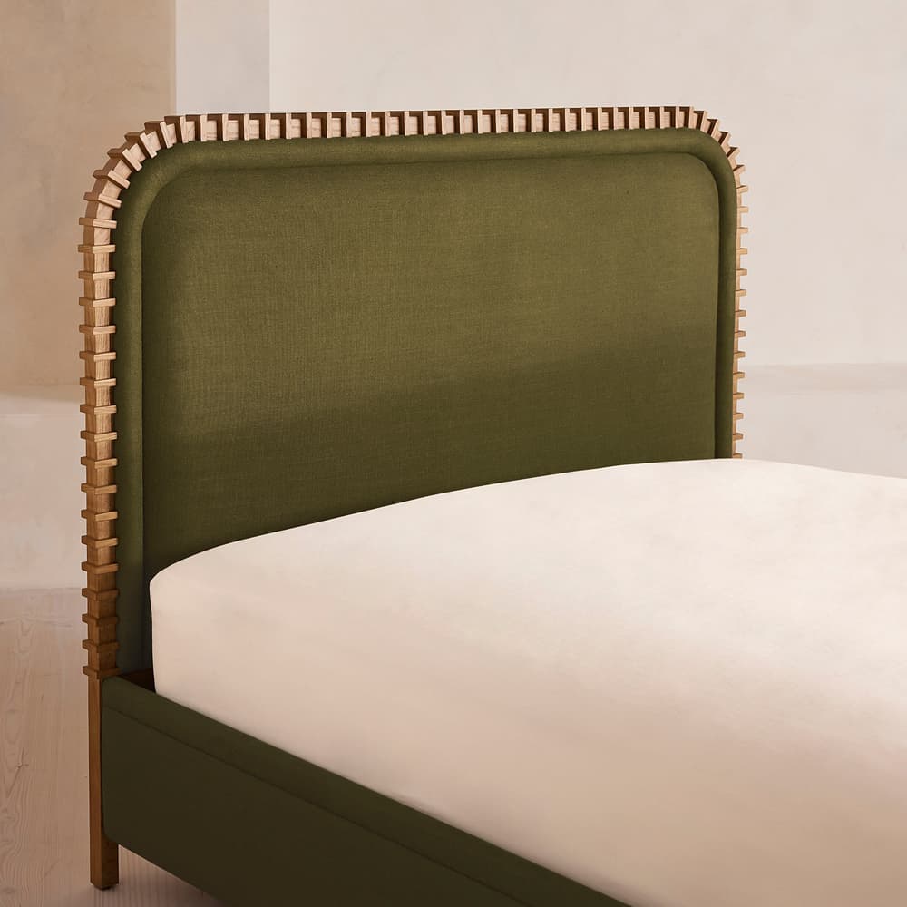 Angus Bed - King - Linen - Olive - Images - Image 3