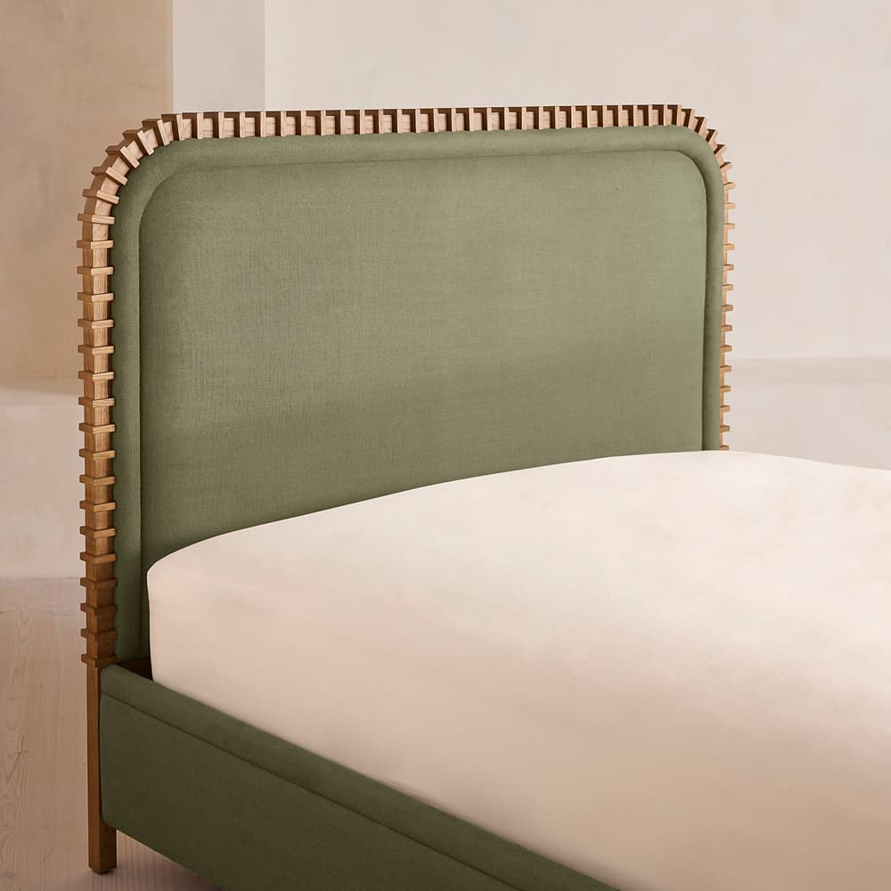 Angus Bed - King - Linen - Sage - Images - Image 3