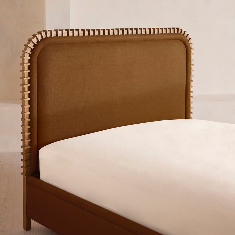 Angus Bed - King - Linen - Terracotta - UK - Images - Image 3