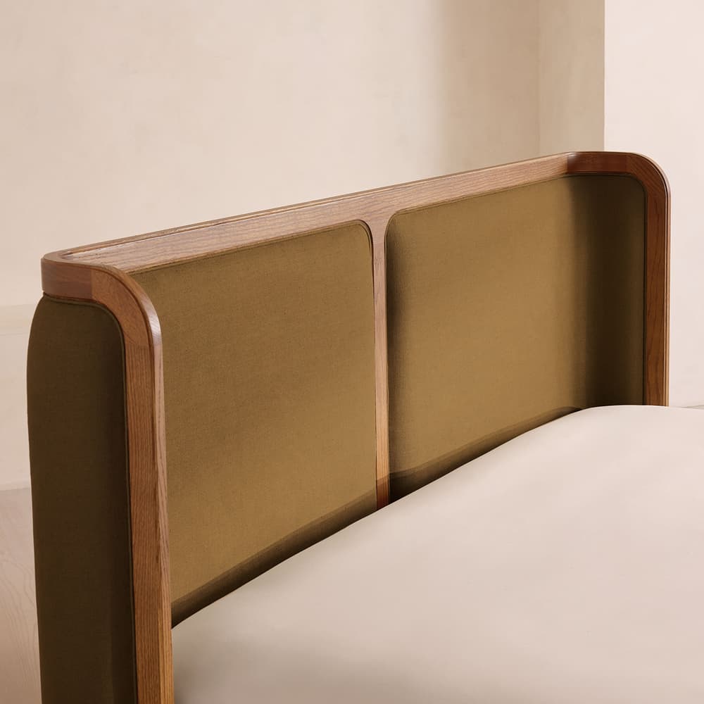 Belsa Bed - Light Oak - Queen - Linen - Ochre - US - Images - Image 3