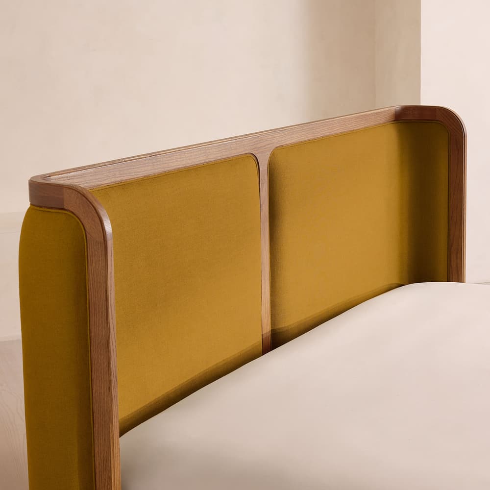 Belsa Bed - Light Wood - King - Linen - Turmeric - US - Images - Image 3