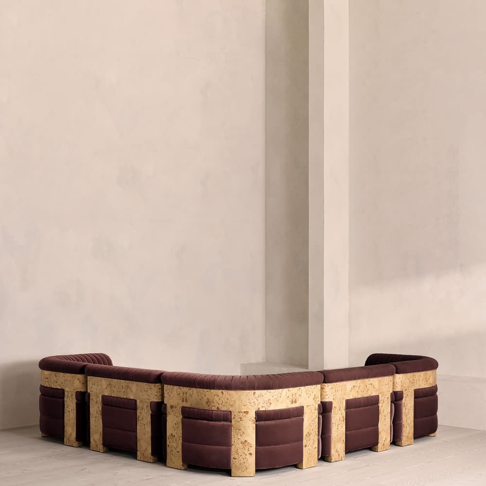 Caleb Modular Sofa - Corner Sofa - Velvet - Aubergine - Blonde Burl - UK - Images - Image 3