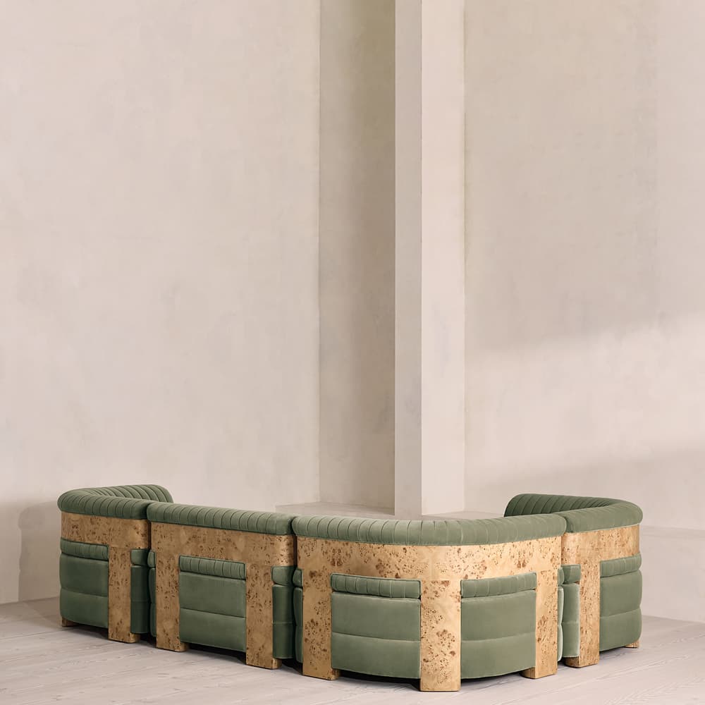 Caleb Modular Sofa - L-Shape Sofa - Velvet - Seafoam - Blonde Burl - UK - Images - Image 3