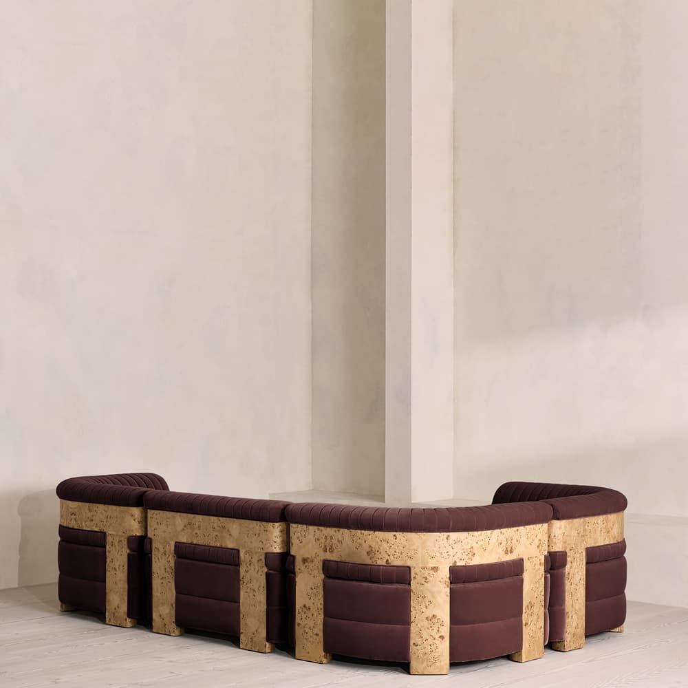 Caleb Modular Sofa - L-Shape Sofa - Velvet - Aubergine - Blonde Burl - UK - Images - Image 3