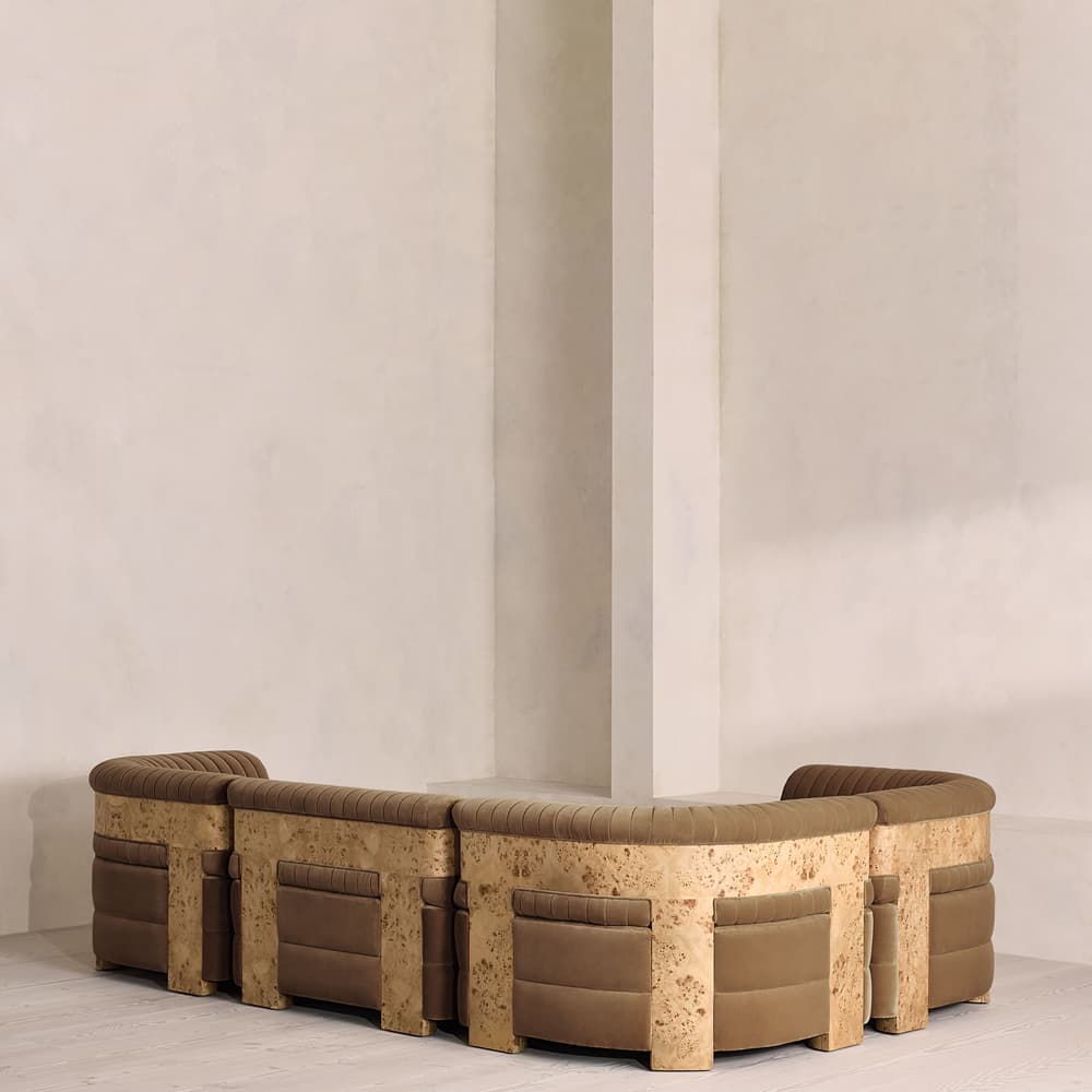 Caleb Modular Sofa - L-Shape Sofa - Velvet - Truffle - Blonde Burl - UK - Images - Image 3