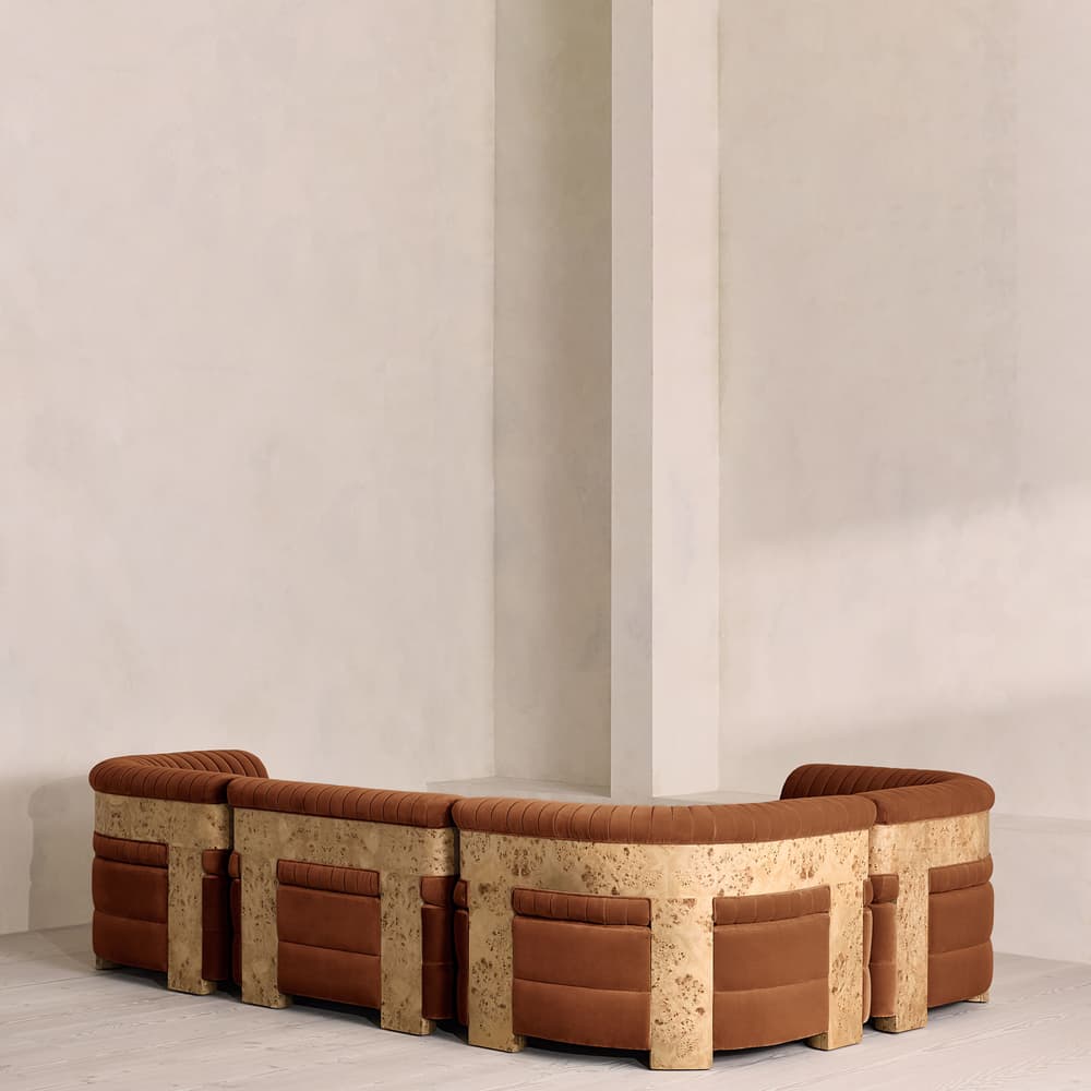 Caleb Modular Sofa - L-Shape Sofa - Velvet - Cinnamon - Blonde Burl - UK - Images - Image 3