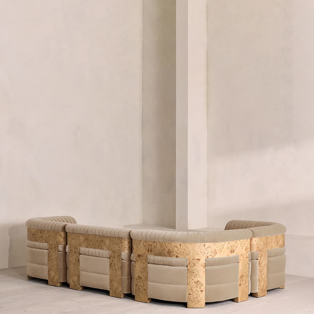 Caleb Modular Sofa - L-Shape Sofa - Velvet - Oyster - Blonde Burl - UK - Images - Image 3