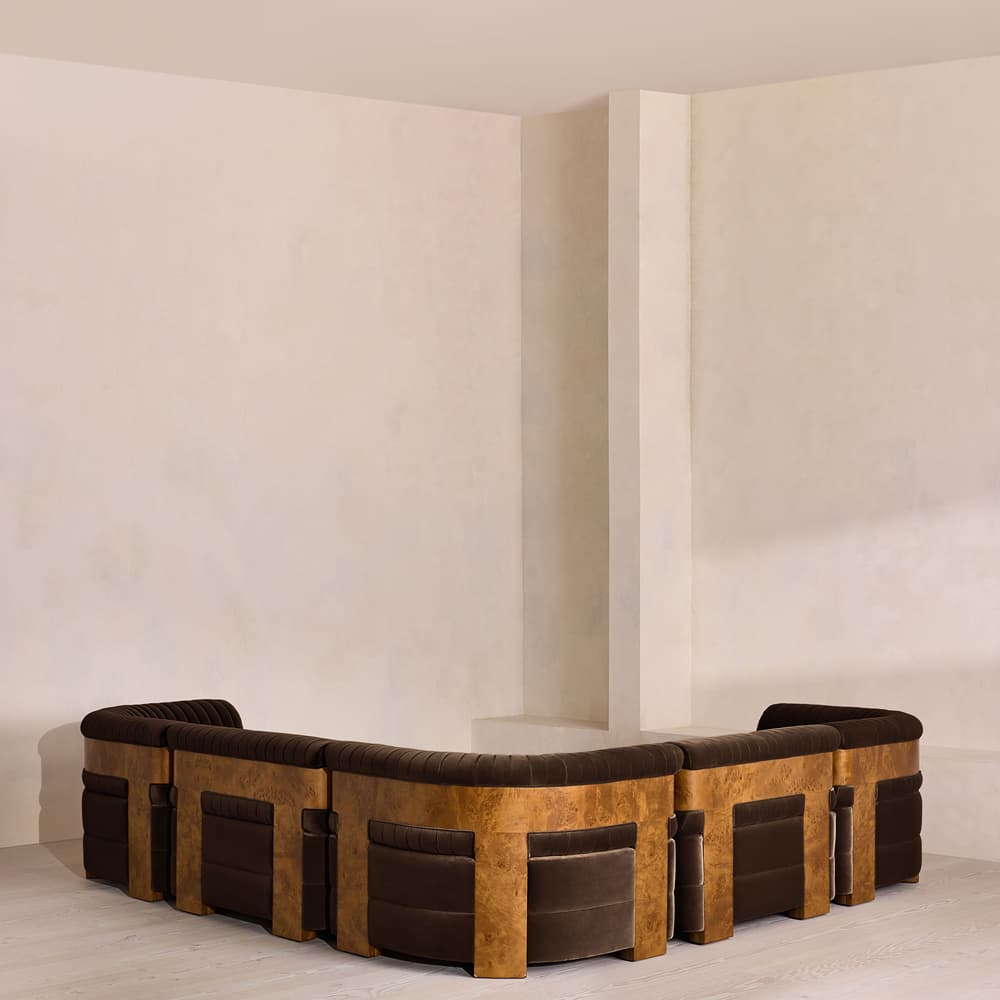 Caleb Modular Corner Sofa - Velvet - Chocolate - Dark Burl - UK - Images - Image 3
