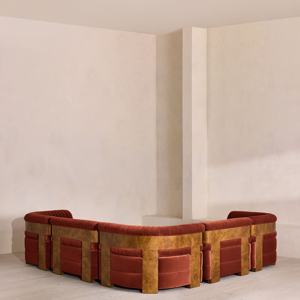 Caleb Modular Corner Sofa - Velvet - Rust - Dark Burl - UK - Images - Image 3