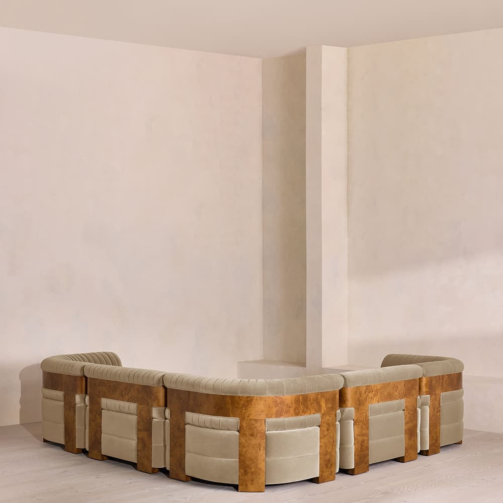 Caleb Modular Sofa - Corner Sofa - Velvet - Oyster - Dark Burl - UK - Images - Image 3