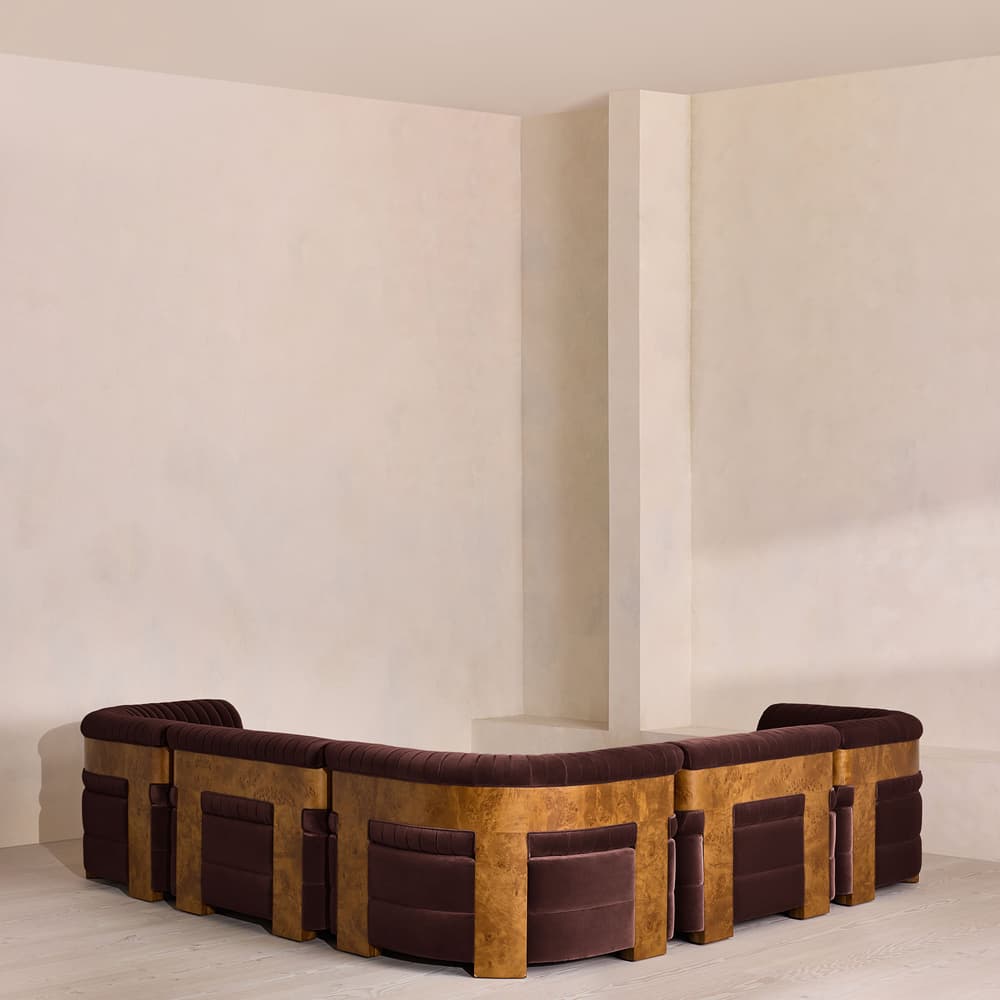 Caleb Sectional Sofa - Corner Sofa - Velvet - Aubergine - Dark Burl - US - Images - Image 3