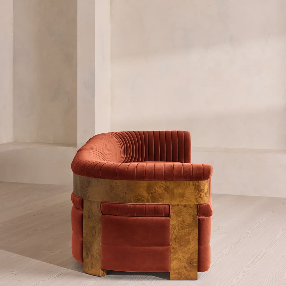 Caleb Modular Four Seater Sofa - Velvet - Rust - Dark Burl - UK - Images - Image 3