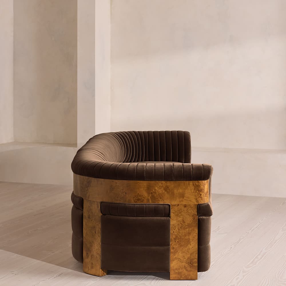 Caleb Modular Four Seater Sofa - Velvet - Chocolate - Dark Burl - UK - Images - Image 3