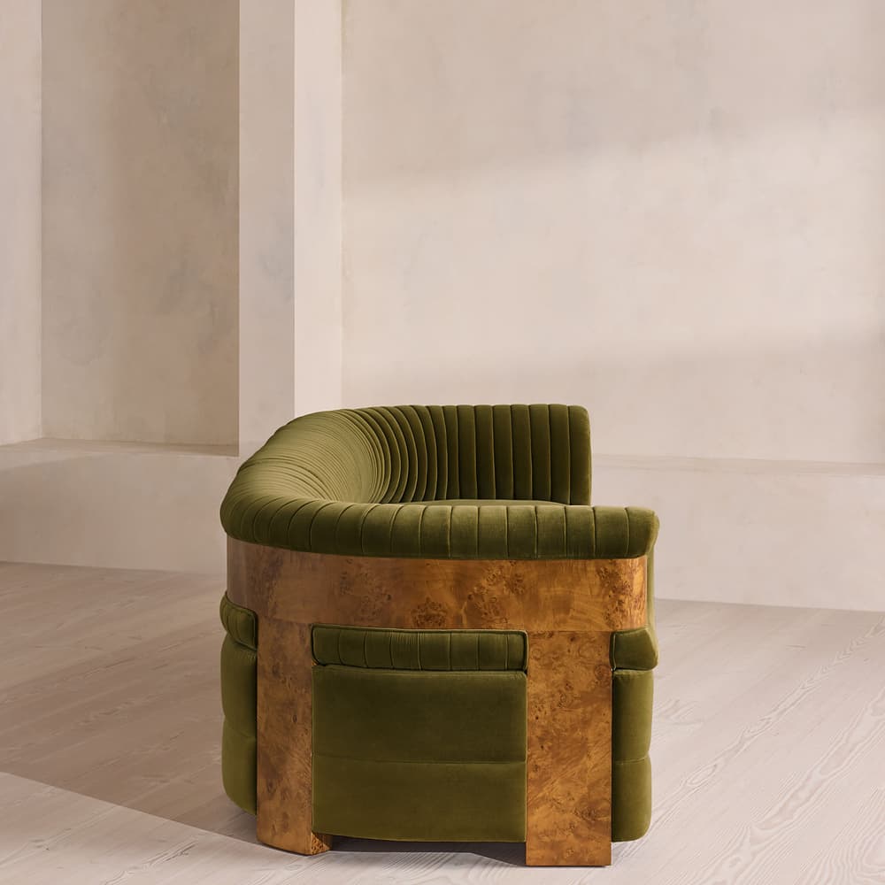 Caleb Modular Four Seater Sofa - Velvet - Olive - Dark Burl - UK - Images - Image 3