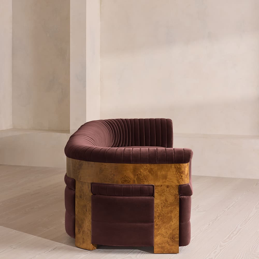 Caleb Modular Sofa - Four Seater - Velvet - Aubergine - Dark Burl - UK - Images - Image 3