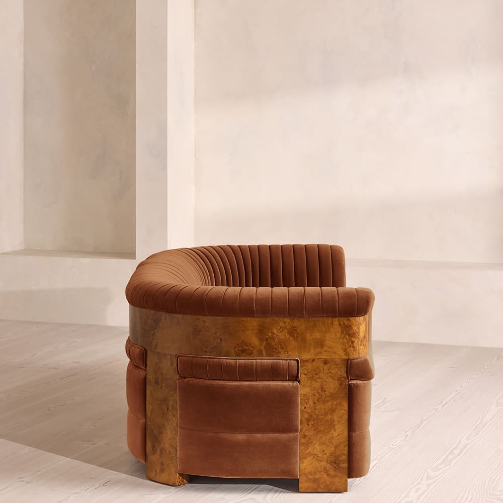 Caleb Sectional Sofa - Three Seater - Velvet - Cinnamon - Dark Burl - US - Images - Image 3