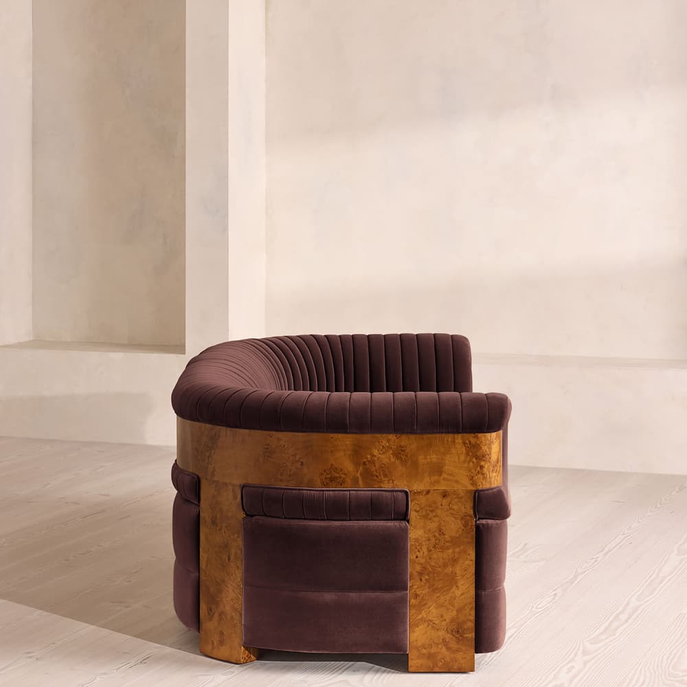 Caleb Modular Sofa - Three Seater - Velvet - Aubergine - Dark Burl - UK - Images - Image 3