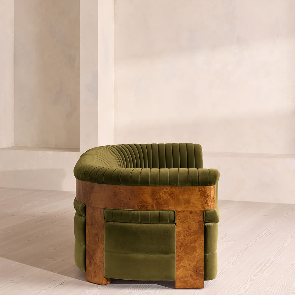 Caleb Modular Three Seater Sofa - Velvet - Olive - Dark Burl - UK - Images - Image 3