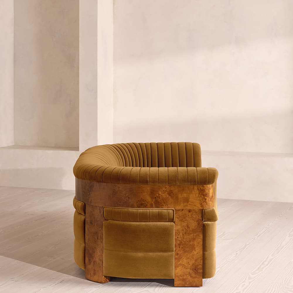 Caleb Modular Three Seater Sofa - Velvet - Mustard - Dark Burl - UK - Images - Image 3