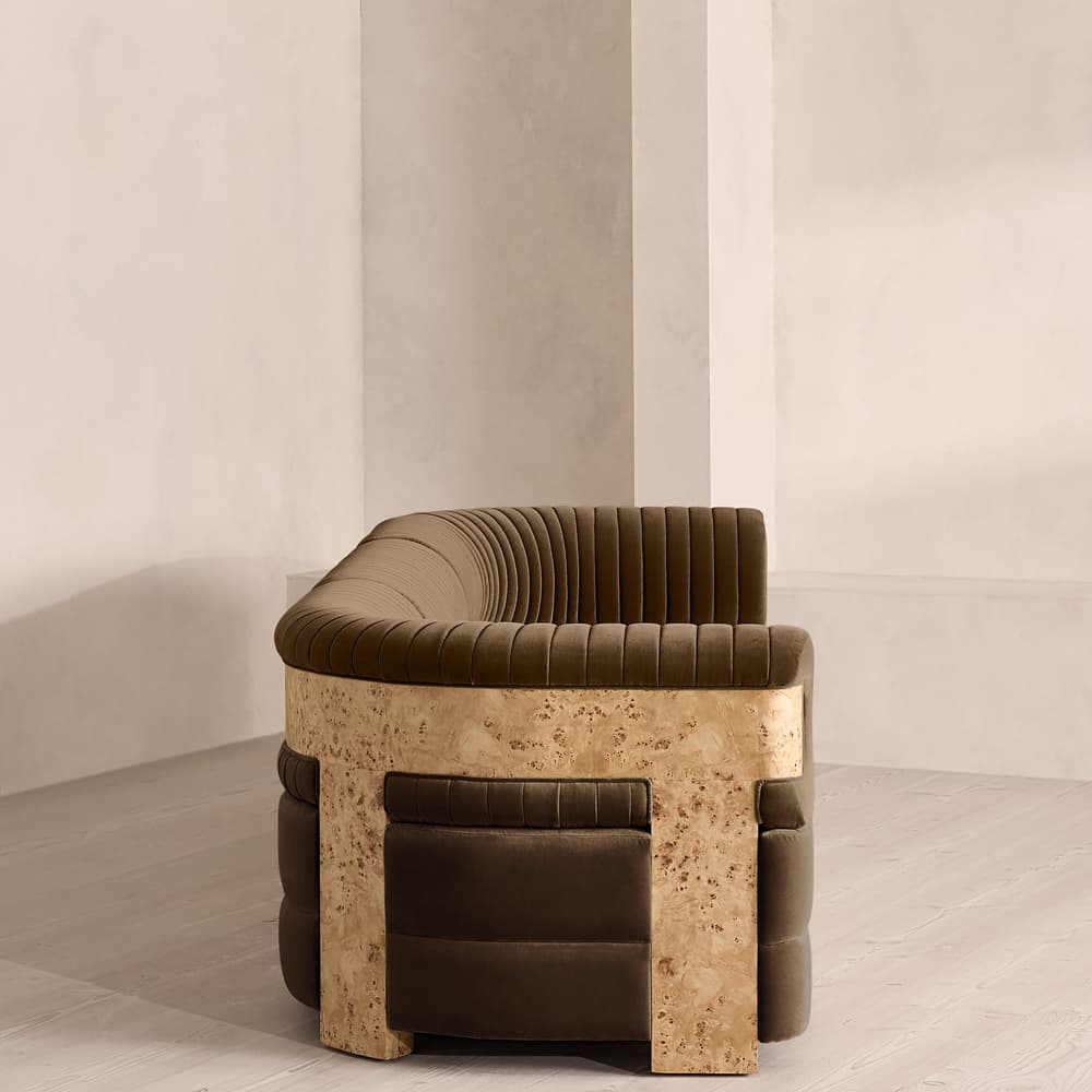Caleb Modular Four Seater Sofa - Velvet - Chocolate - Blonde Burl - UK - Images - Image 3