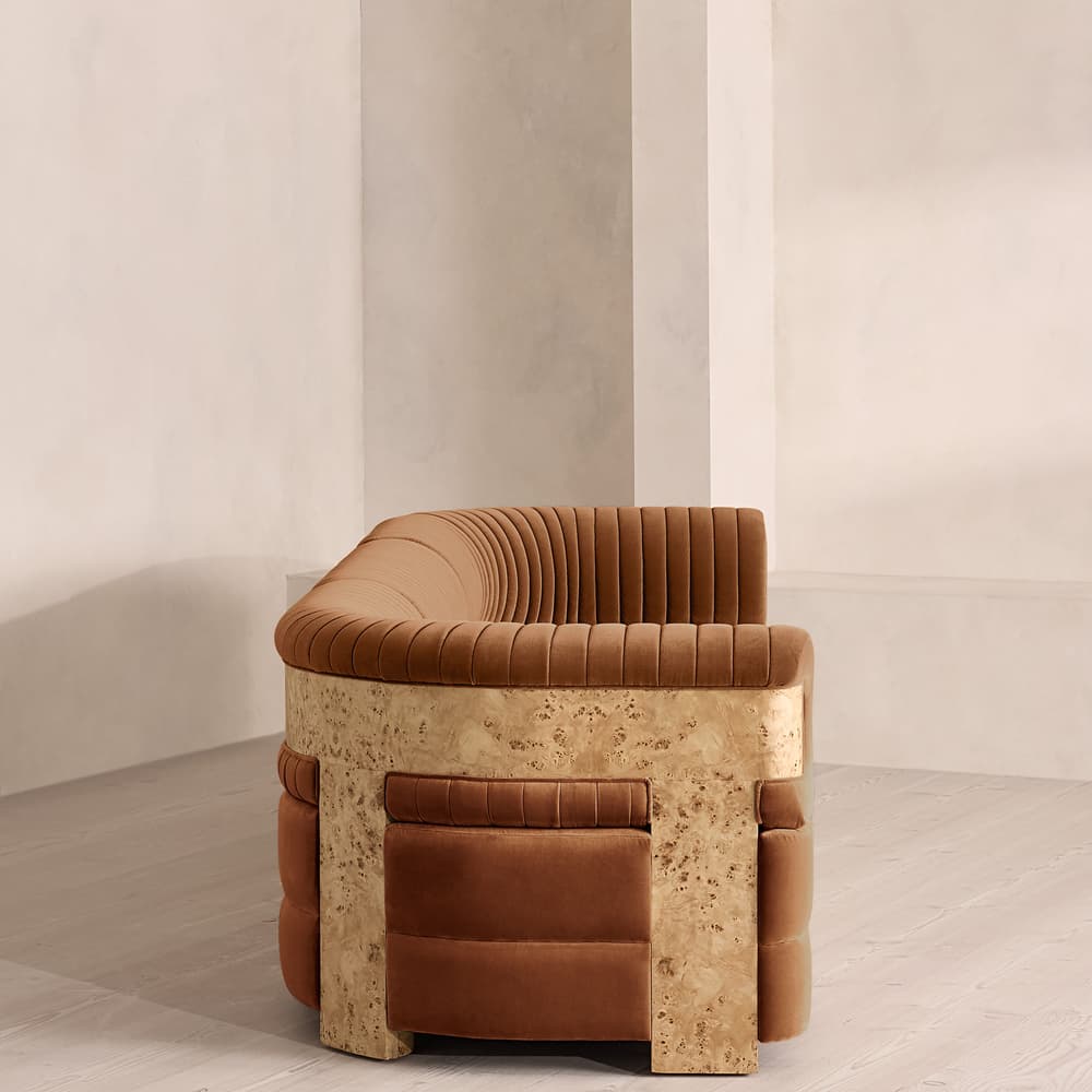 Caleb Modular Sofa - Four Seater - Velvet - Cinnamon - Blonde Burl - UK - Images - Image 3