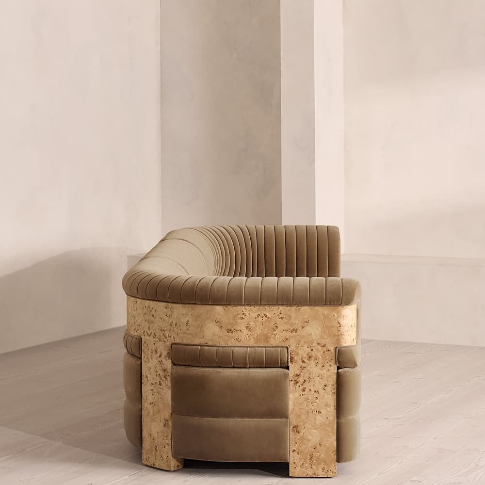 Caleb Modular Sofa - Four Seater - Velvet - Truffle - Blonde Burl - UK - Images - Image 3