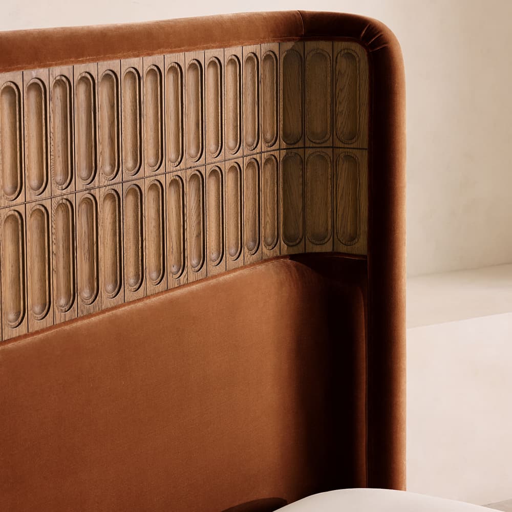 Devon Bed - Queen - Velvet - Cinnamon - US - Images - Image 3