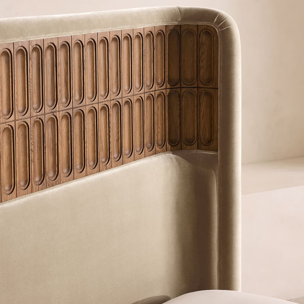 Devon Bed - Queen - Velvet - Oyster - US - Images - Image 3