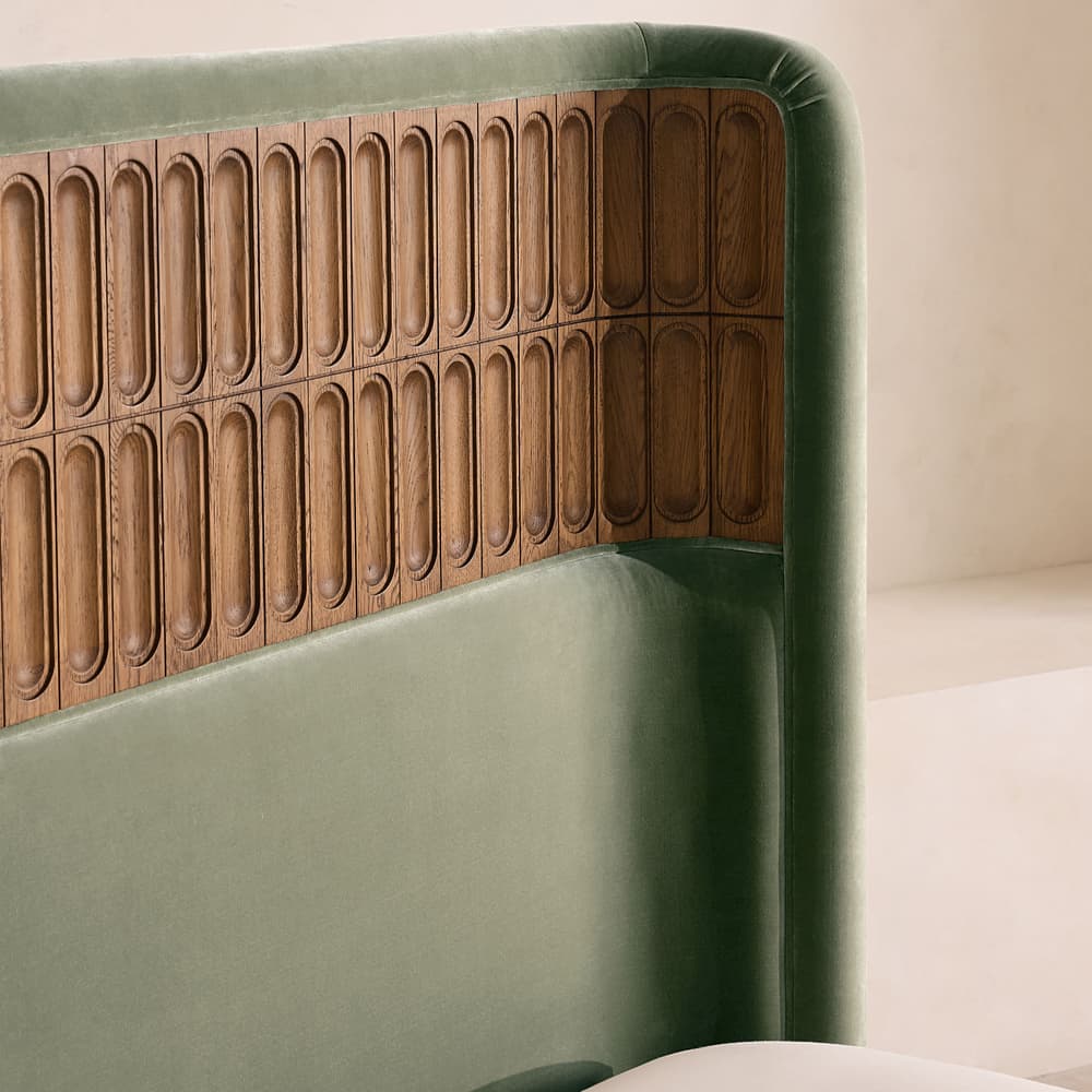 Devon Bed - Queen - Velvet - Seafoam - US - Images - Image 3