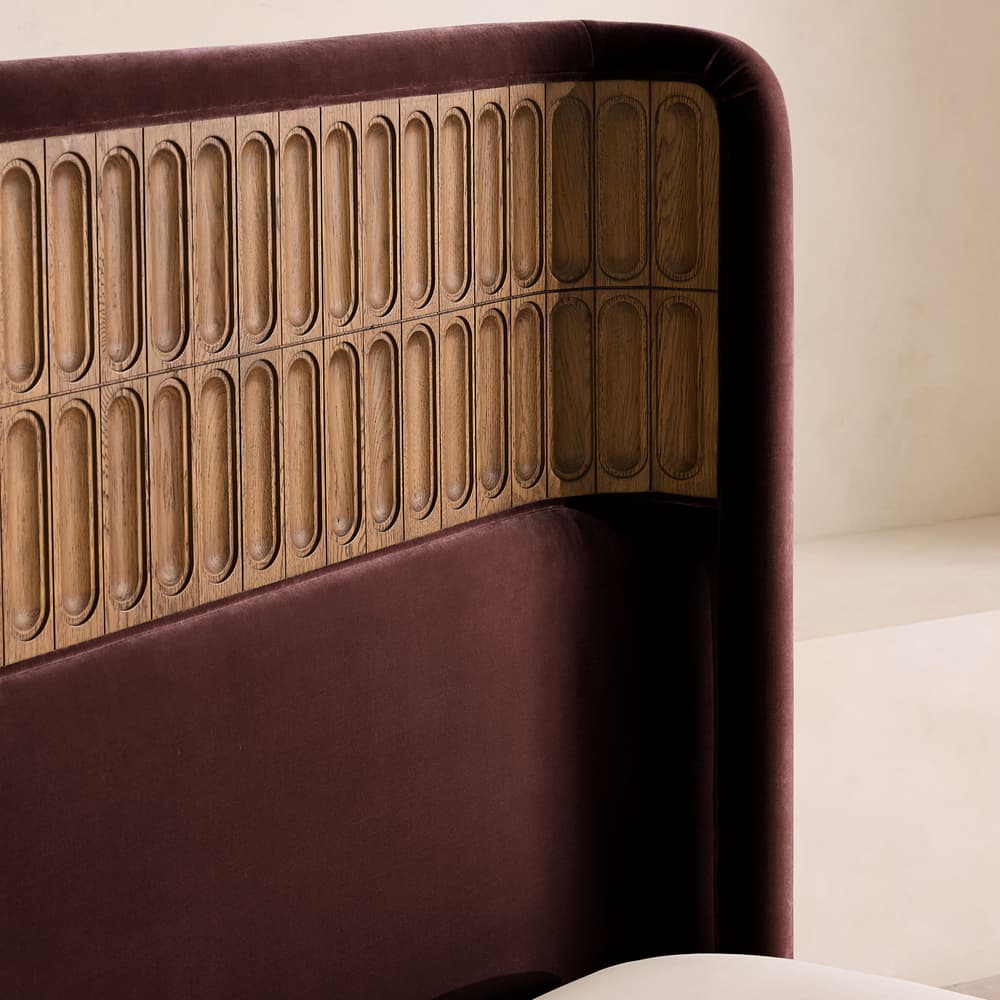 Devon Bed - Queen - Velvet - Aubergine - US - Images - Image 3