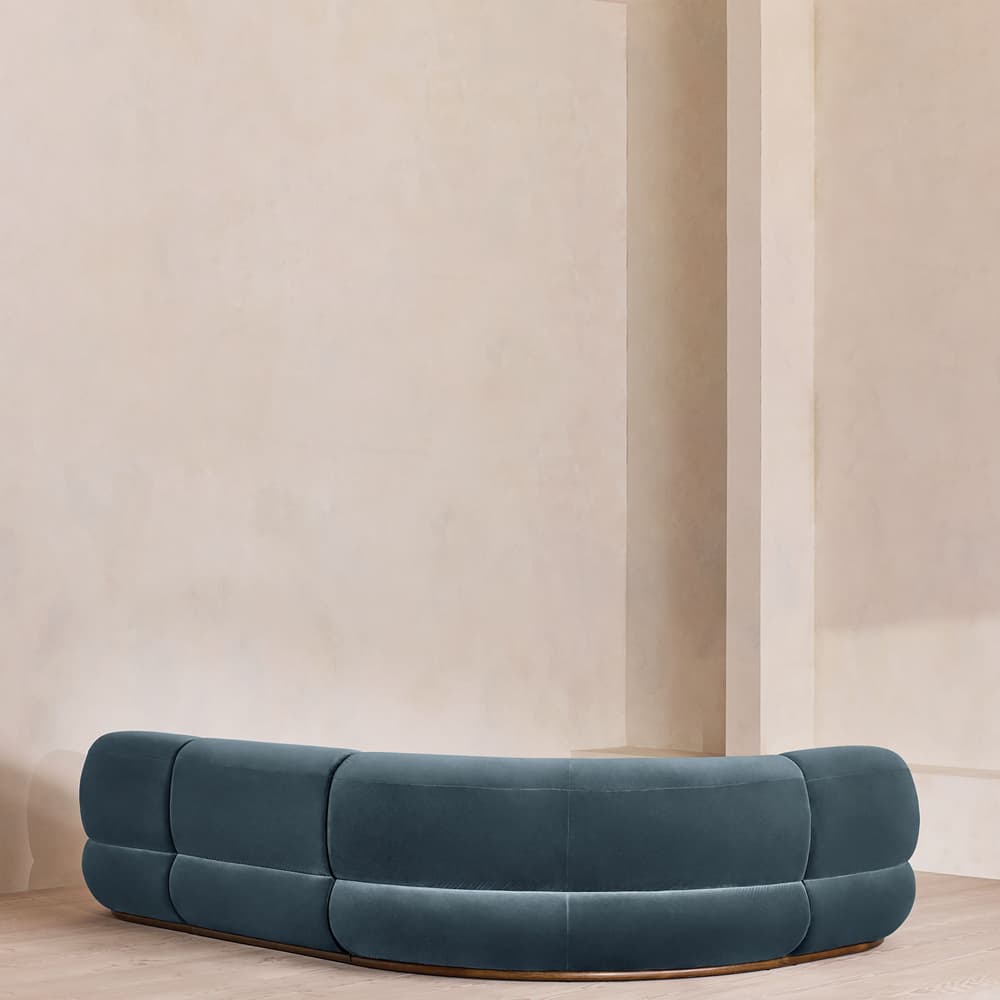 Edison Modular Sofa - L-Shape Sofa - Velvet - Grey Blue UK - Images - Image 3