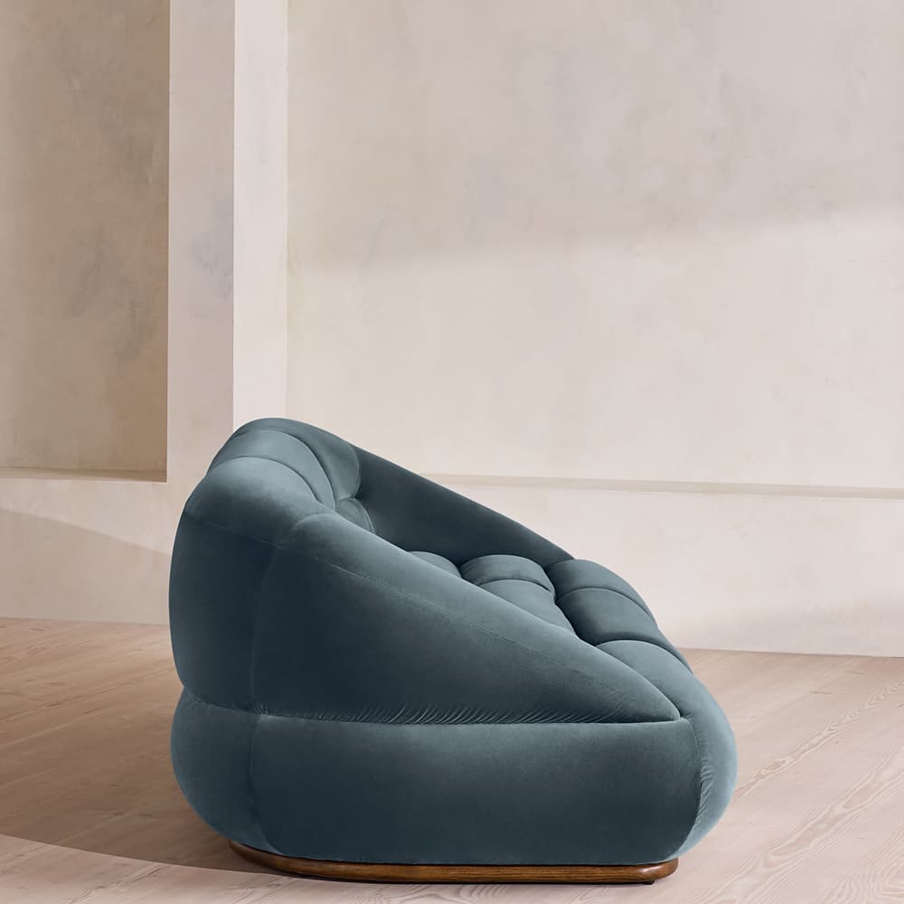 Edison Sectional Sofa - Four Seater - Velvet - Grey Blue US - Images - Image 3